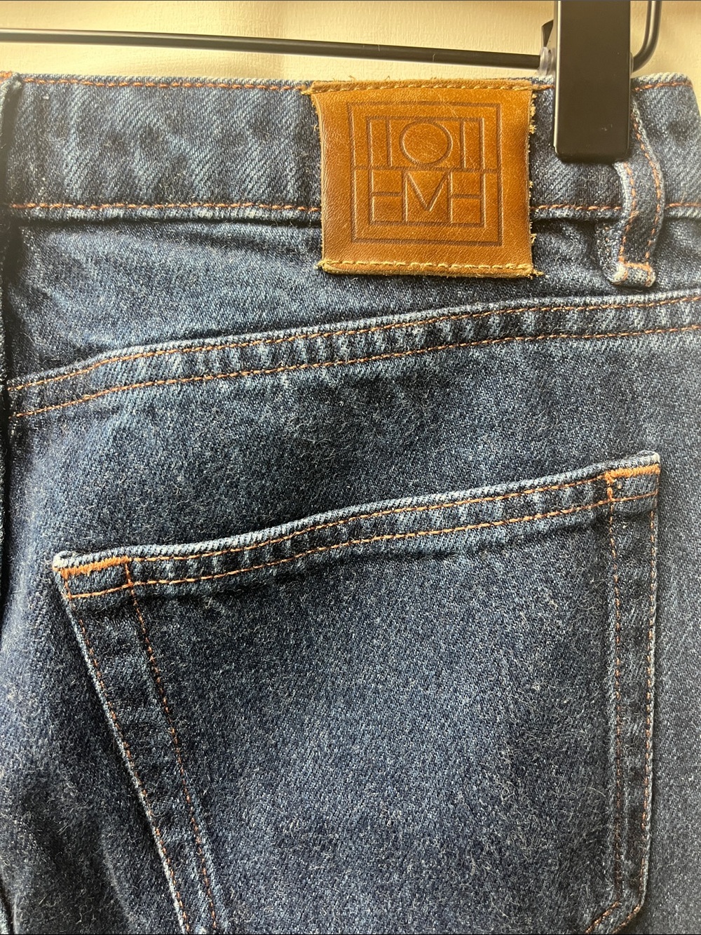 Toteme Dark Blue High-Rise Wide-Leg Jeans - Picture 6 of 7